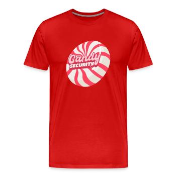 Sécurité des bonbons - T-shirt bio Premium Homme - rouge - Devant - Damien (186cm)