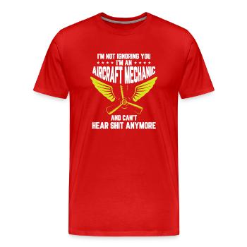 Aircraft mechanic - Men's Premium Organic T-Shirt - red - Front - Damien (186cm)