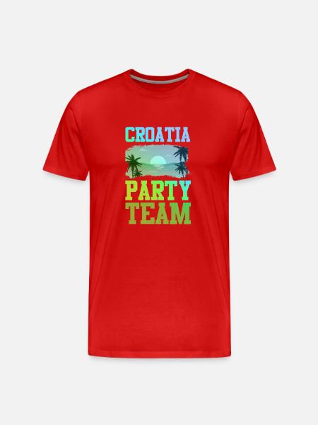 Croatia Party Team - Men's Premium Organic T-Shirt - red