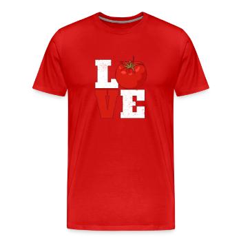 Amour Tomate Jardinage Potager Plantes - T-shirt bio Premium Homme - rouge - Devant - Damien (186cm)
