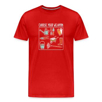 Choisissez votre arme Fun Planting Plant - T-shirt bio Premium Homme - rouge - Devant - Damien (186cm)