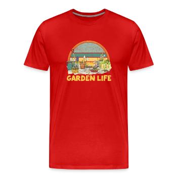 Vie de jardin Drôle drôle d’amoureux du jardinage Plante - T-shirt bio Premium Homme - rouge - Devant - Damien (186cm)