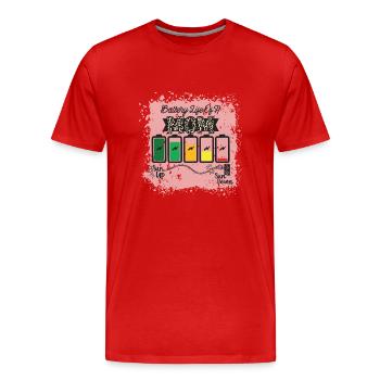 Durée de vie de la batterie d’un écrou - T-shirt bio Premium Homme - rouge - Devant - Damien (186cm)