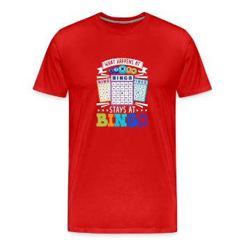 Bingo Card Game Grandma Bingo Player Bingo Cards - Männer Premium Bio T-Shirt - Rot - Vorne - Damien (186cm)