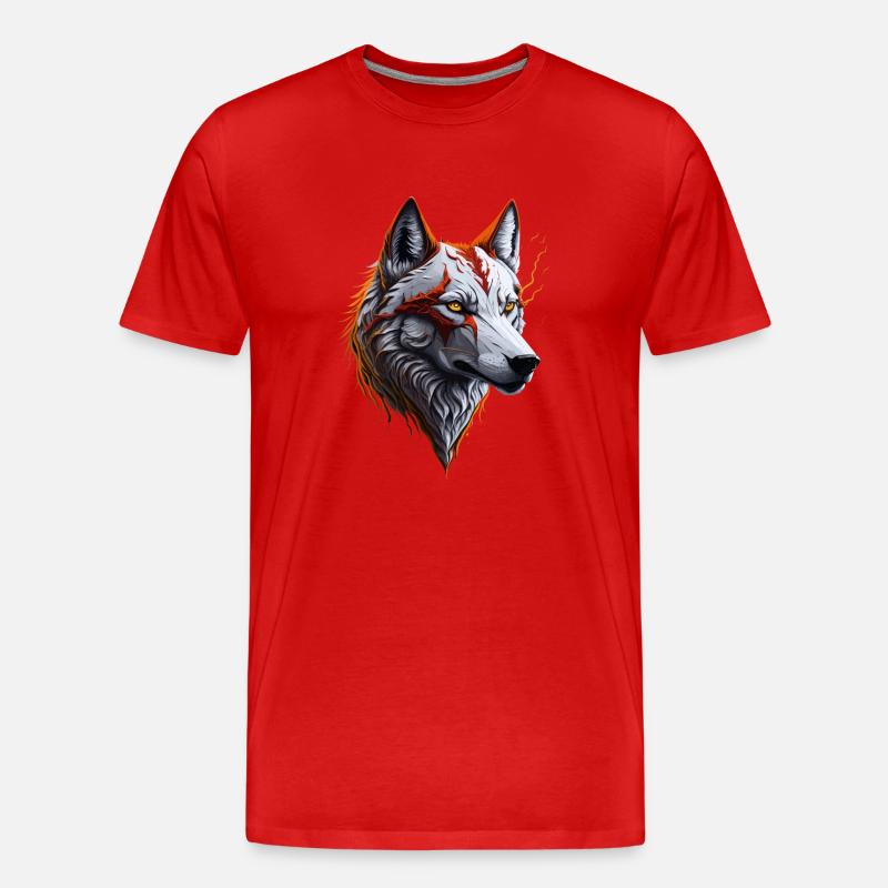 WOLF DESIGN - Männer Premium Bio T-Shirt - Rot