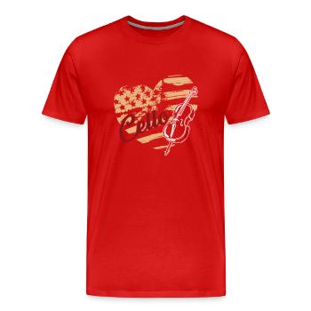 Cello Cello Flag - Men's Premium Organic T-Shirt - red - Front - Damien (186cm)