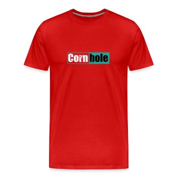 Cornhole Game Leisure Hobby - Men's Premium Organic T-Shirt - red - Front - Damien (186cm)