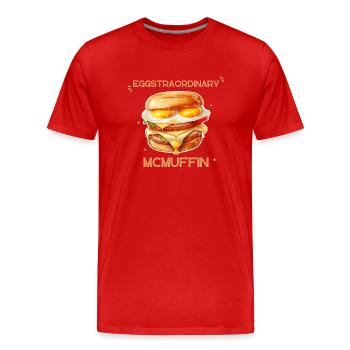 Eggstraordinary McMuffin - Männer Premium Bio T-Shirt - Rot - Vorne - Damien (186cm)