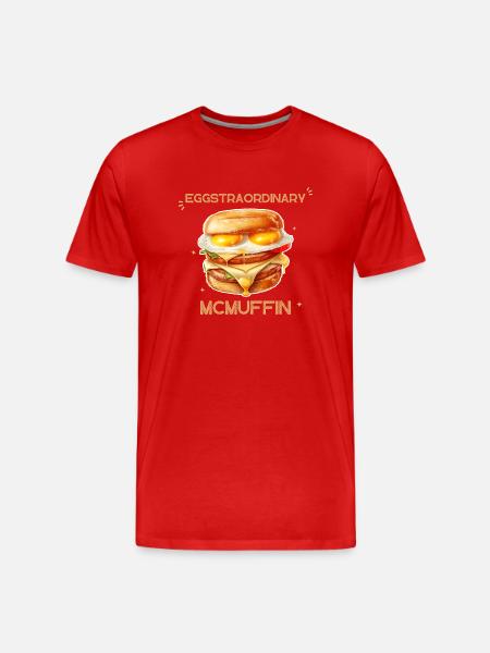 Eggstraordinary McMuffin - Men's Premium Organic T-Shirt - red
