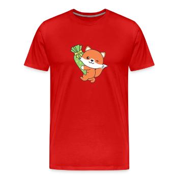 bye bye kindergarten hello school Fuchs - Men's Premium Organic T-Shirt - red - Front - Damien (186cm)