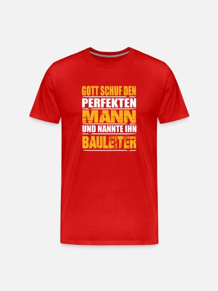 Bauleiter - Männer Premium Bio T-Shirt - Rot