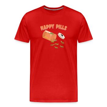 Happy Pills Green Anole Lustige Eidechse Liebhaber Humor - Männer Premium Bio T-Shirt - Rot - Vorne - Damien (186cm)