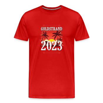 Goldstrand 2023 - Männer Premium Bio T-Shirt - Rot - Vorne - Damien (186cm)