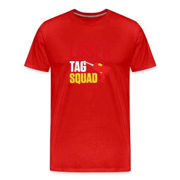 Lasertag Laser Tag - Men's Premium Organic T-Shirt - red - Front - Damien (186cm)