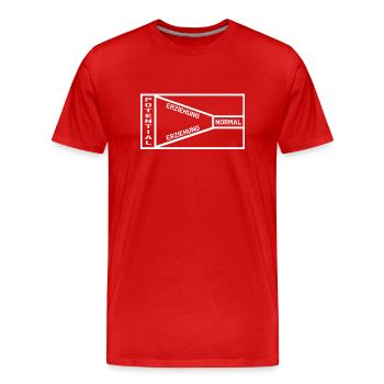 Erziehung Potential Normal Sprüche - Männer Premium Bio T-Shirt - Rot - Vorne - Damien (186cm)