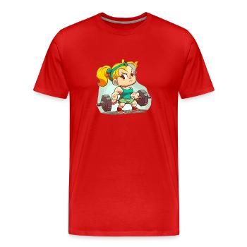 Fille de gym - T-shirt bio Premium Homme - rouge - Devant - Damien (186cm)