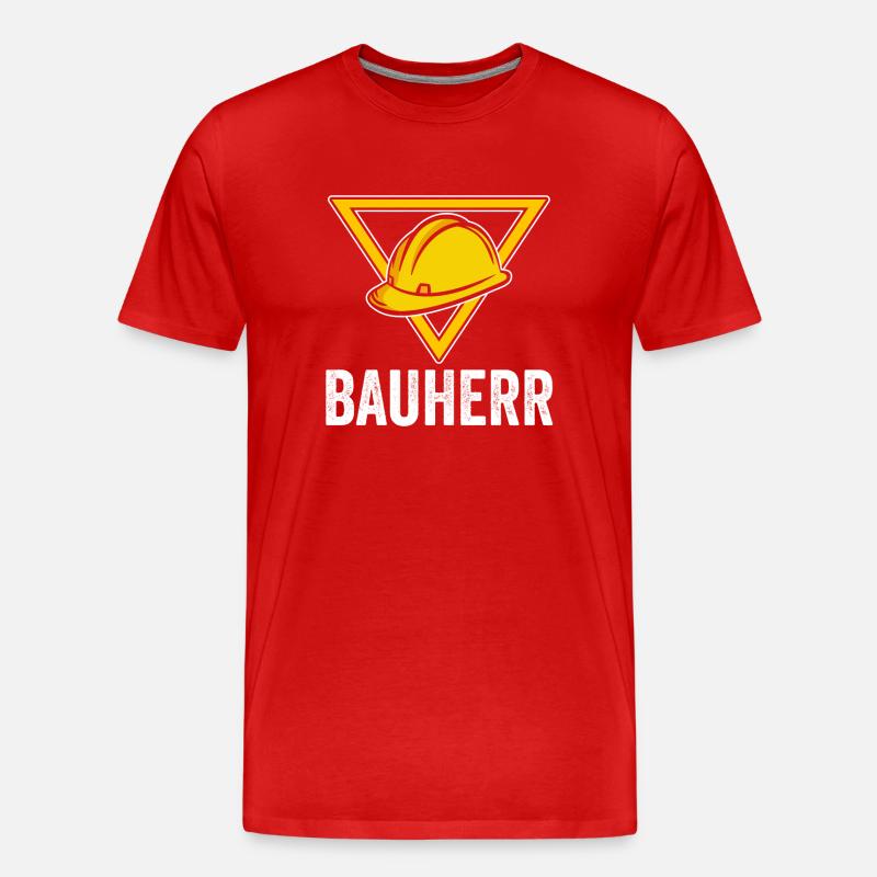 Bauherr - Männer Premium Bio T-Shirt - Rot