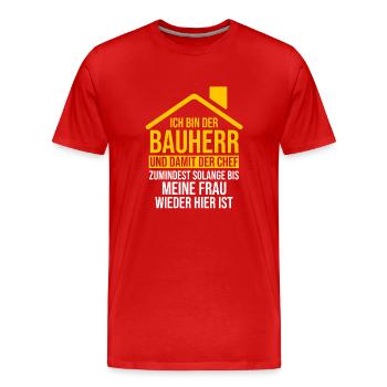 Bauherr - Männer Premium Bio T-Shirt - Rot - Vorne - Damien (186cm)