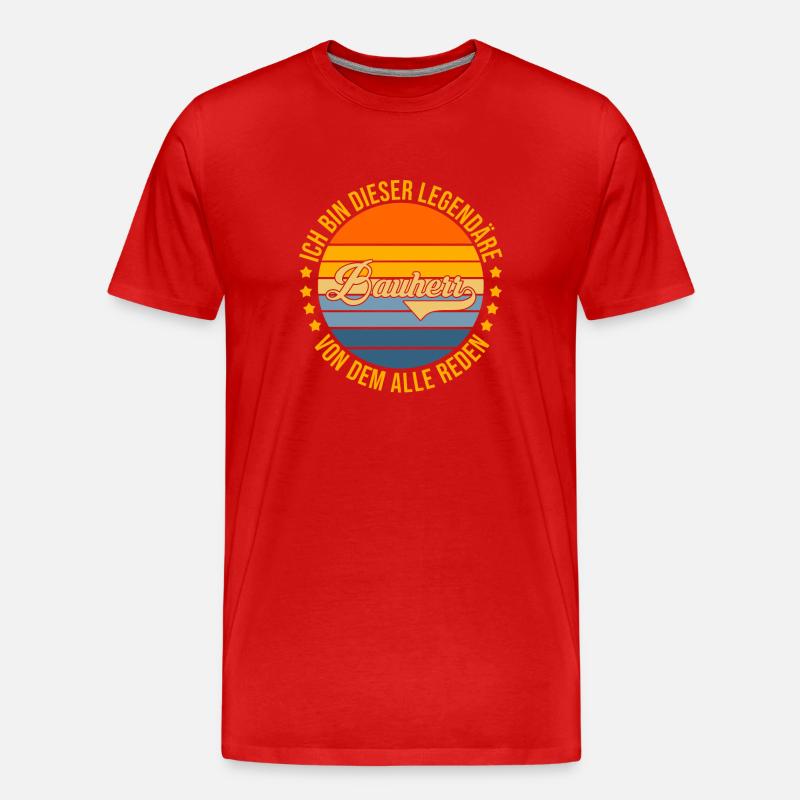 Bauherr - Männer Premium Bio T-Shirt - Rot