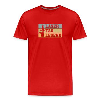 Lasertag Laser Tag - Men's Premium Organic T-Shirt - red - Front - Damien (186cm)