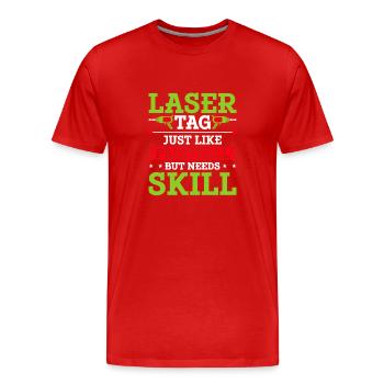 Lasertag Laser Tag - T-shirt bio Premium Homme - rouge - Devant - Damien (186cm)