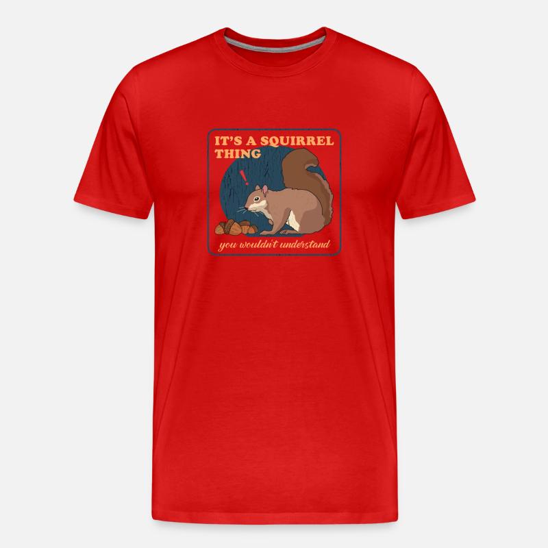 Süßes Eichhörnchen Grauhörnchen Hörnchen Geschenk - Männer Premium Bio T-Shirt - Rot