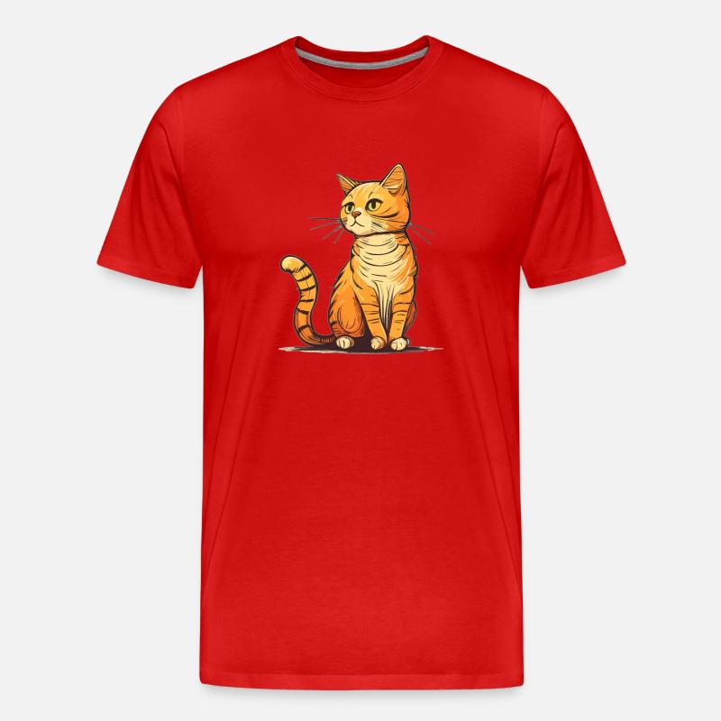 Katze im comic style - Männer Premium Bio T-Shirt - Rot
