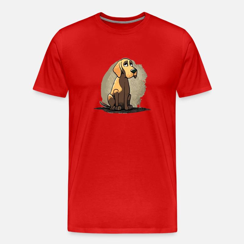 Hund im comic style - Männer Premium Bio T-Shirt - Rot