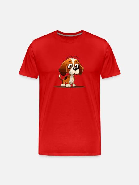 Dog in comic style - Men's Premium Organic T-Shirt - red