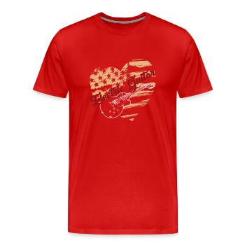 Electric Guitar Electric Guitar Flag - Men's Premium Organic T-Shirt - red - Front - Damien (186cm)