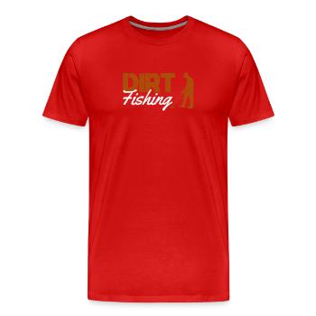 Dirt Fishing Funny Metal Detection Detector Detection - Men's Premium Organic T-Shirt - red - Front - Damien (186cm)
