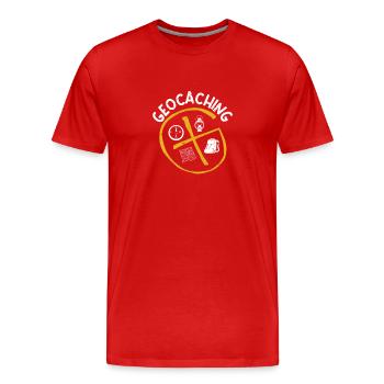 Expérience de camping Geocaching Geocaching - T-shirt bio Premium Homme - rouge - Devant - Damien (186cm)