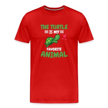 Animal de mer préféré Animal Animal Cadeau Tortue - T-shirt bio Premium Homme - rouge - Devant - Damien (186cm)