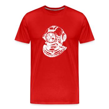 Taucherhelm Apnoe Vintage Tauchen - Männer Premium Bio T-Shirt - Rot - Vorne - Damien (186cm)