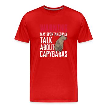 Rongeur Capybara - T-shirt bio Premium Homme - rouge - Devant - Damien (186cm)