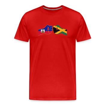 Haiti Haitianer Jamaika Kombination I Geschenk - Männer Premium Bio T-Shirt - Rot - Vorne - Damien (186cm)