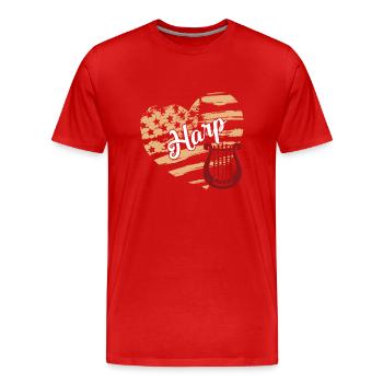 Harp Harp Flag - Men's Premium Organic T-Shirt - red - Front - Damien (186cm)