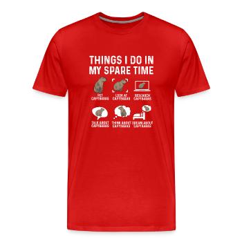 Rongeur Capybara - T-shirt bio Premium Homme - rouge - Devant - Damien (186cm)
