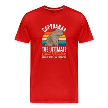 Rongeur Capybara - T-shirt bio Premium Homme - rouge - Devant - Damien (186cm)
