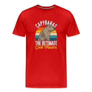 Rongeur Capybara - T-shirt bio Premium Homme - rouge - Devant - Damien (186cm)