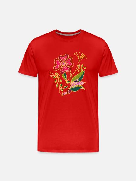 Fleur - T-shirt bio Premium Homme - rouge