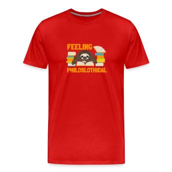 Débat philosophique Sentiment philoslothique - T-shirt bio Premium Homme - rouge - Devant - Damien (186cm)