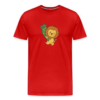 bye bye kindergarten hello school lion - Men's Premium Organic T-Shirt - red - Front - Damien (186cm)