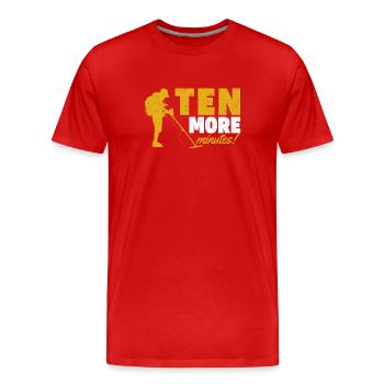 Ten more minutes of metal detection treasure hunt - Men's Premium Organic T-Shirt - red - Front - Damien (186cm)