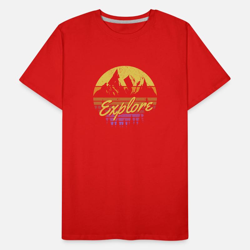 Découvrez Retro Rainbow Gradient Mountain T-shirt bio Premium Homme