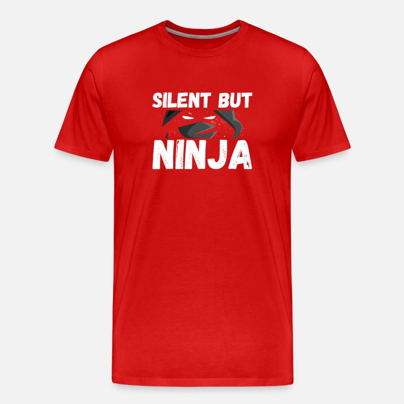Dunkler Stiller Ninja - Männer Premium Bio T-Shirt - Rot
