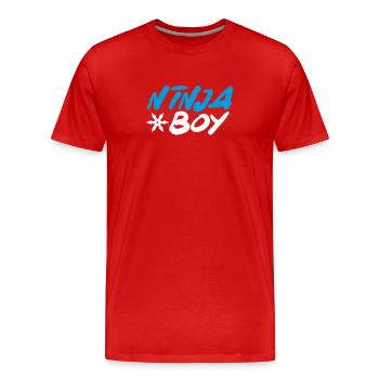 Garçon ninja bleu - T-shirt bio Premium Homme - rouge - Devant - Damien (186cm)