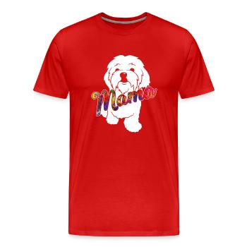 Maltese Maltese Mama - Men's Premium Organic T-Shirt - red - Front - Damien (186cm)