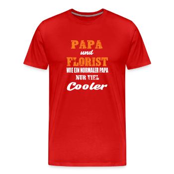 Papa und Florist - Männer Premium Bio T-Shirt - Rot - Vorne - Damien (186cm)