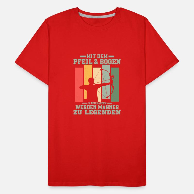 Mit dem Pfeil & Bogen in den Händen Jagd Bogensch Männer Premium Bio T-Shirt